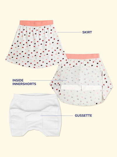Girls Everyday Skirt | 3-in-1 Skirt with Built-in Shorts & Gusset
