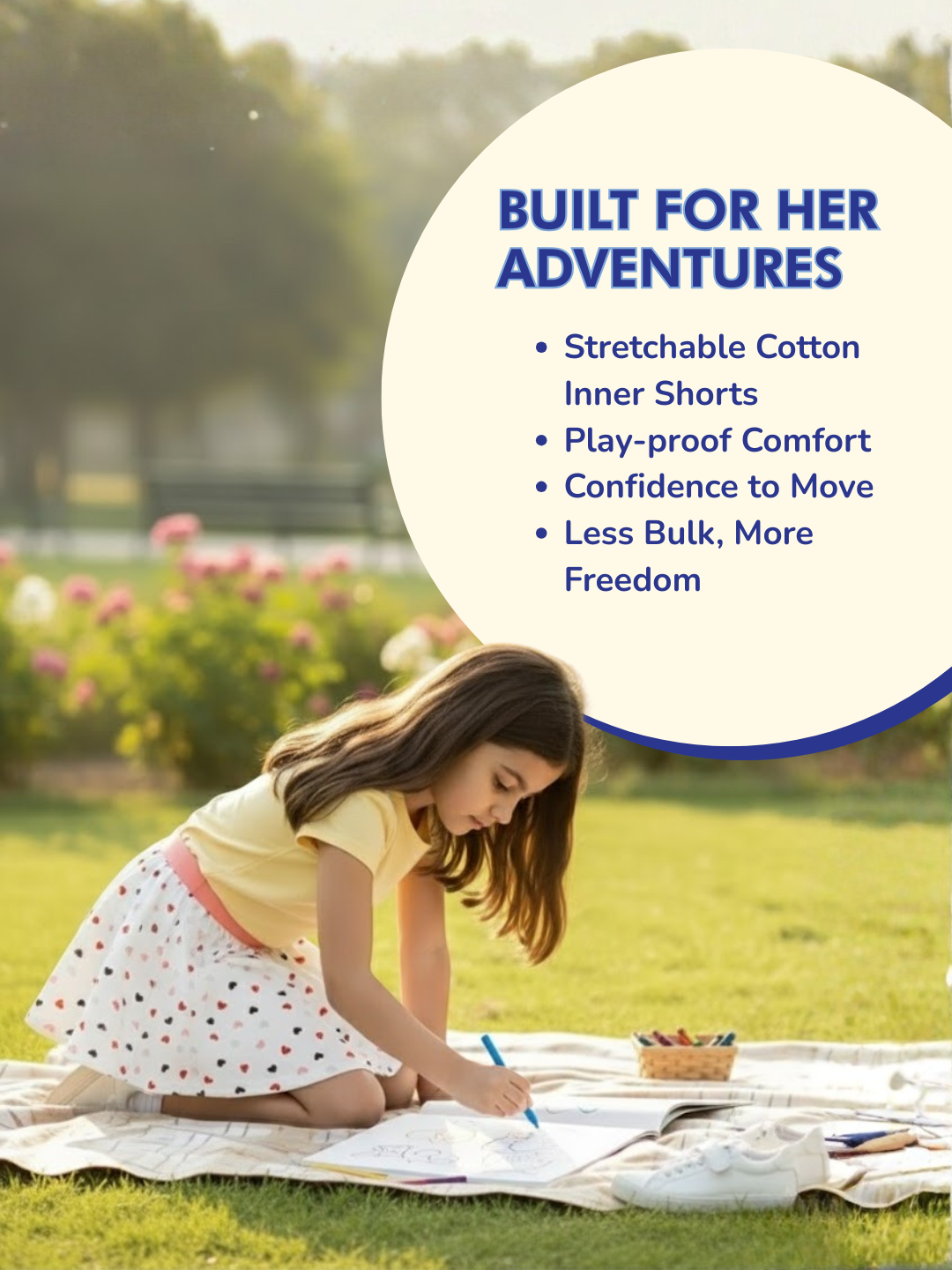 Girls Everyday Skirt | 3-in-1 Skirt with Built-in Shorts & Gusset