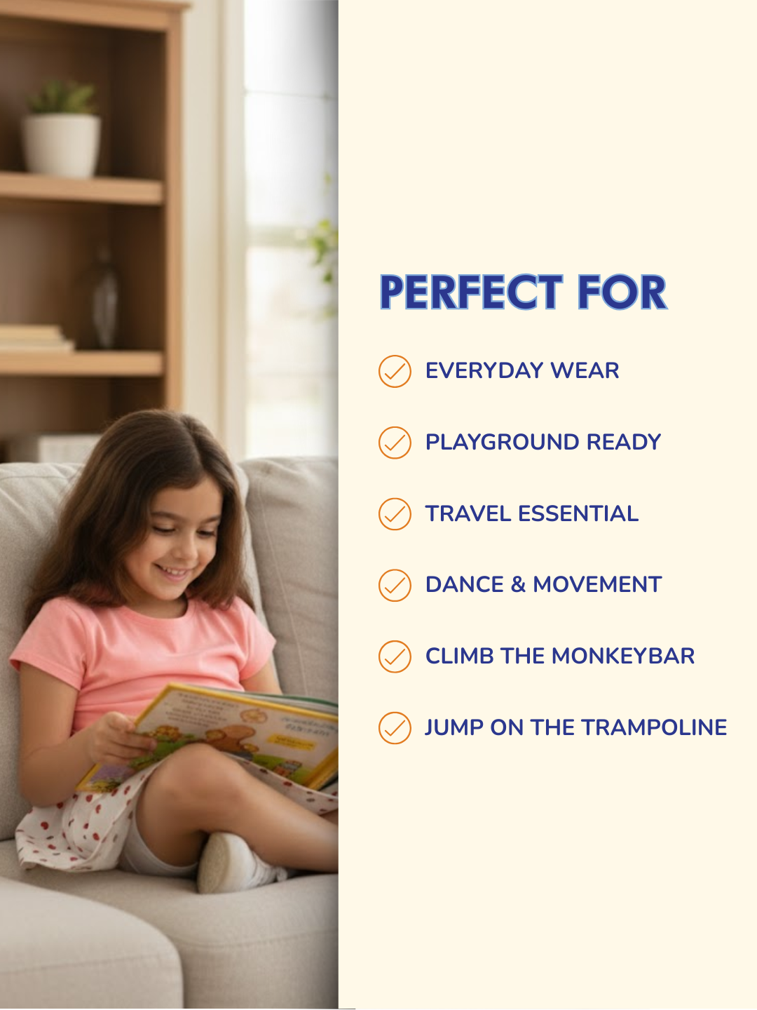 Girls Everyday Skirt | 3-in-1 Skirt with Built-in Shorts & Gusset