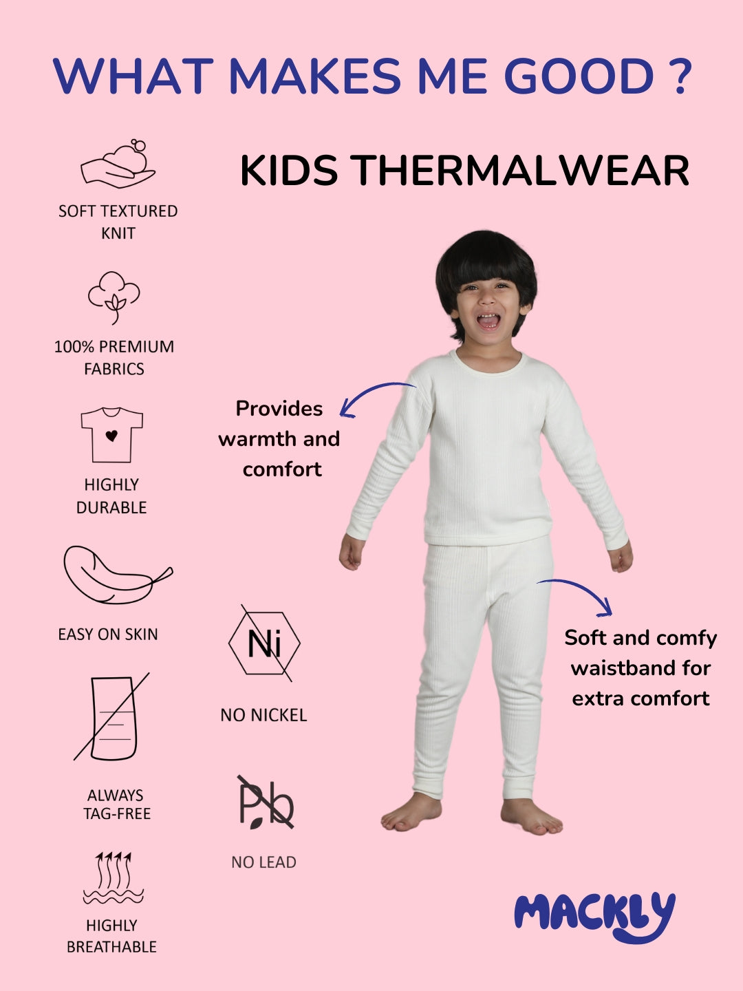 Kids Unisex Thermal Set - Grey