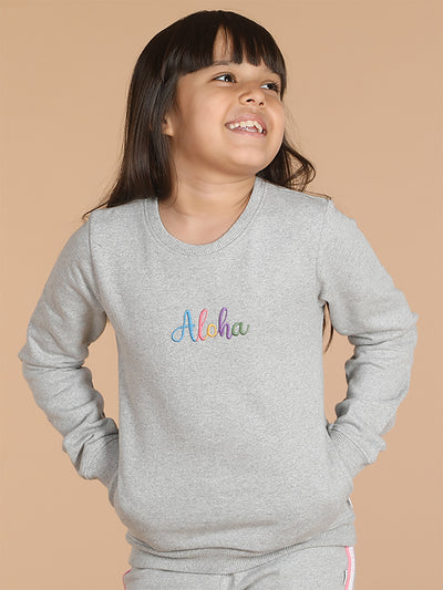 Girls Aloha Crewneck Sweatshirt