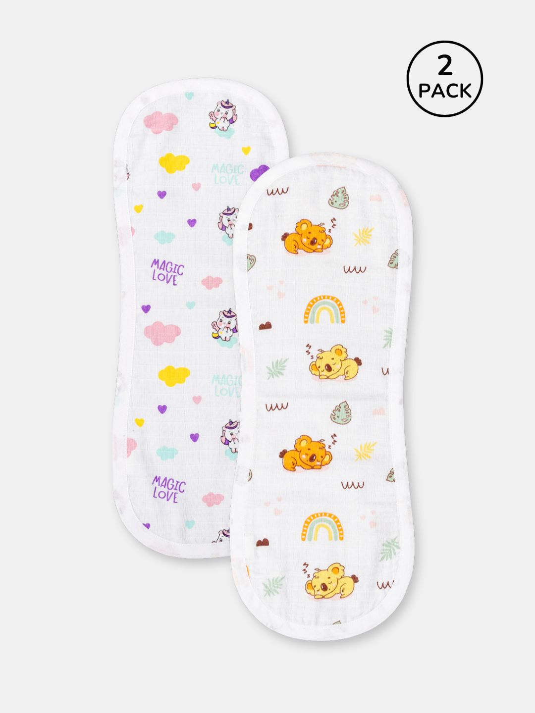Babyclan Muslin Burp Cloth – Pack of 2 | Soft, Absorbent & Gentle for Newborns