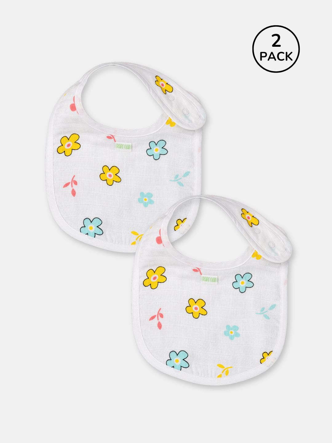 Babyclan Muslin Bibs – Pack of 2 | Soft, Absorbent & Gentle for Feeding Time