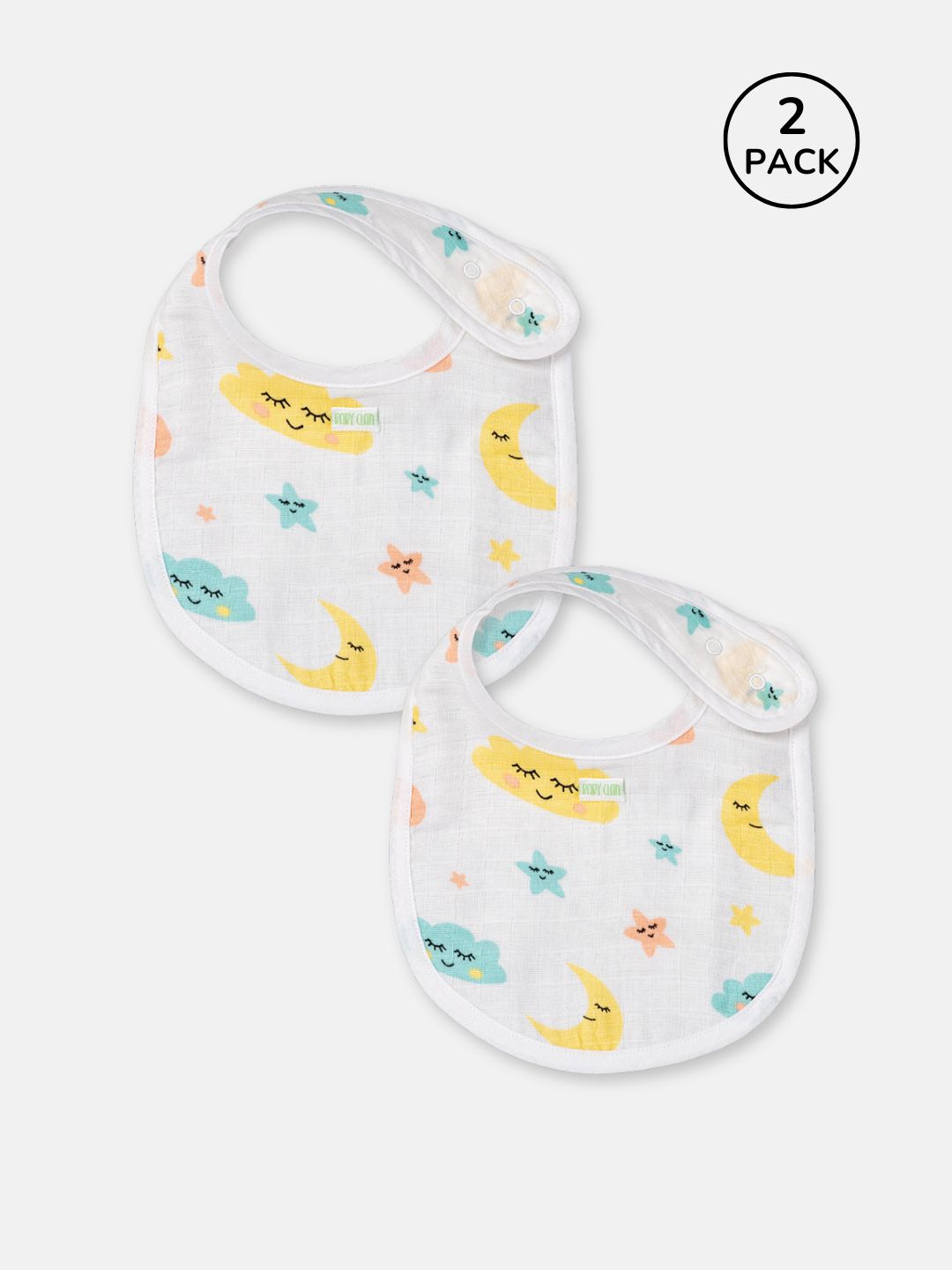 Babyclan Muslin Bibs – Pack of 2 | Soft, Absorbent & Gentle for Feeding Time