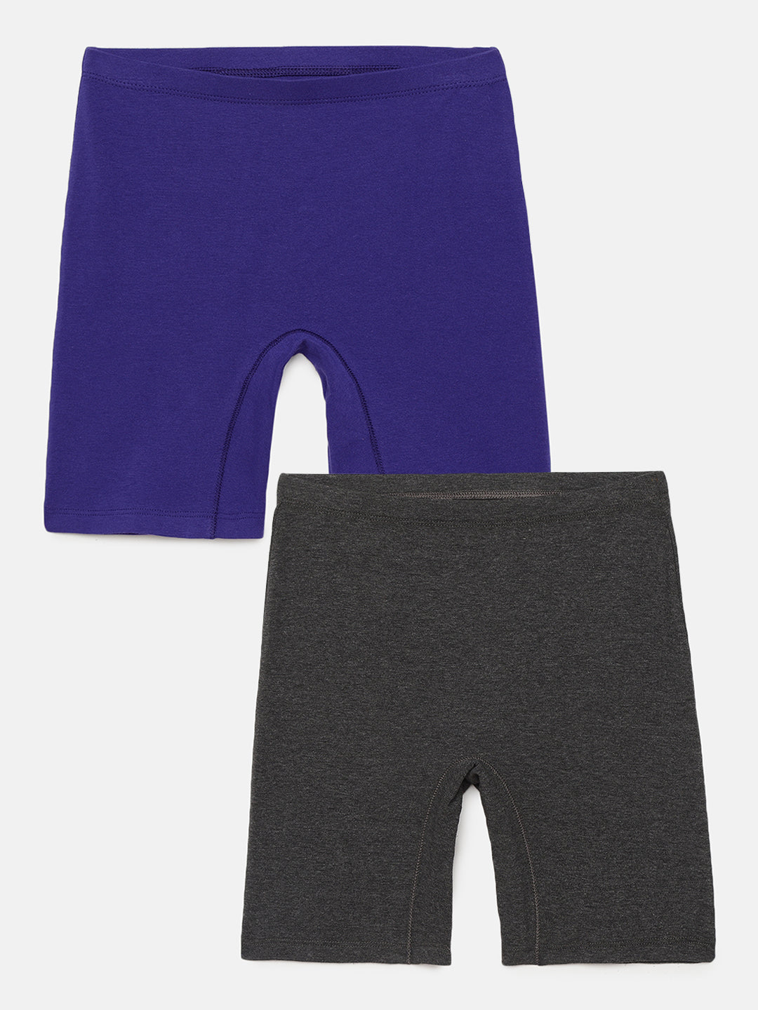 GIRLS INNERSHORTS, NAVY/CHARCOAL MELANGE