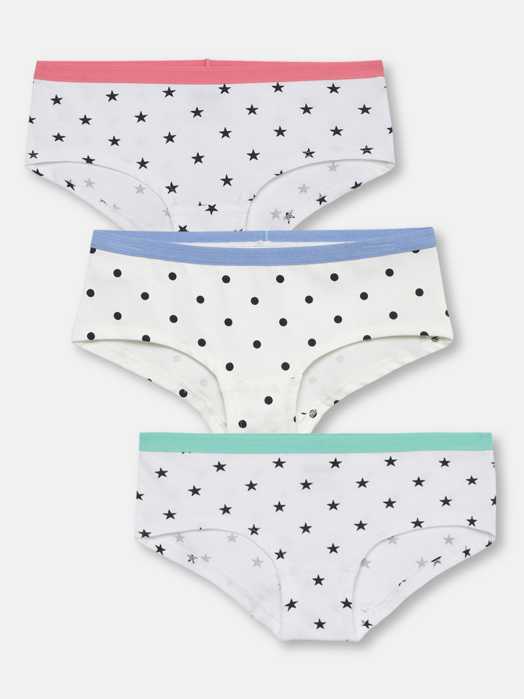 Mackly Girls Printed Cotton Hipster, Pack of 3