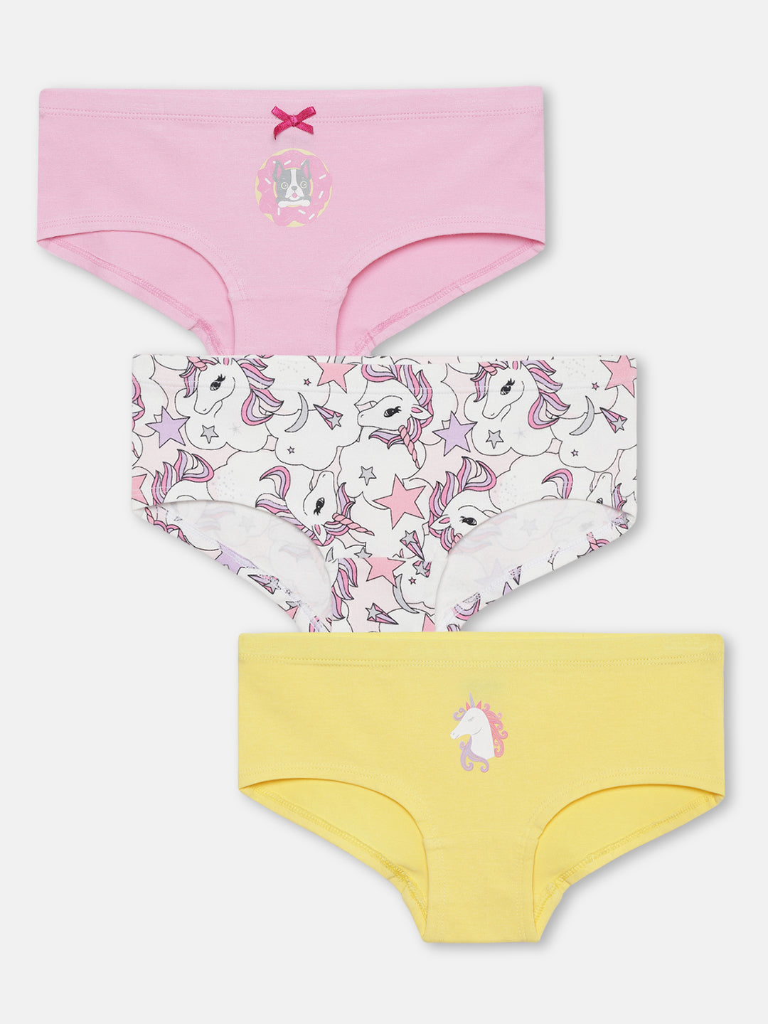 Mackly Girls Printed Cotton Hipster, Pack of 3