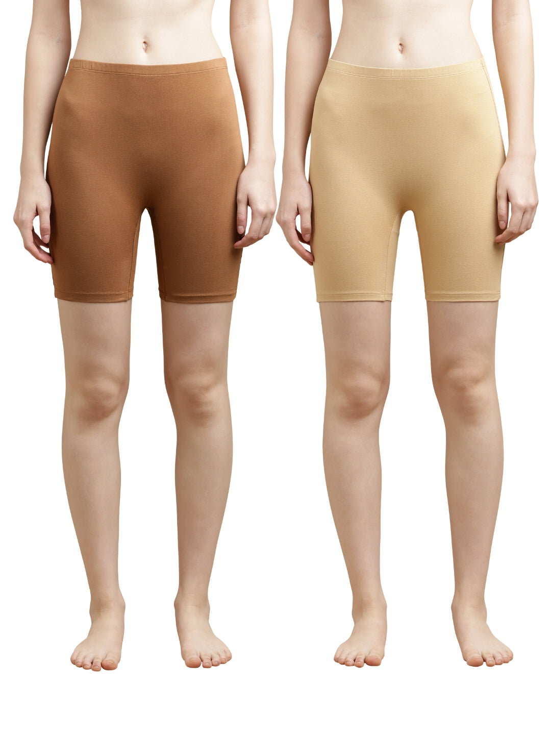 WOMENS INNERSHORTS, KHAKI/PEACH