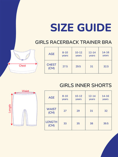 Girls Racer Back Trainer Bra with Innershorts combo set
