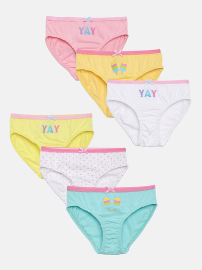GIRLS BRIEF PACK OF 6
