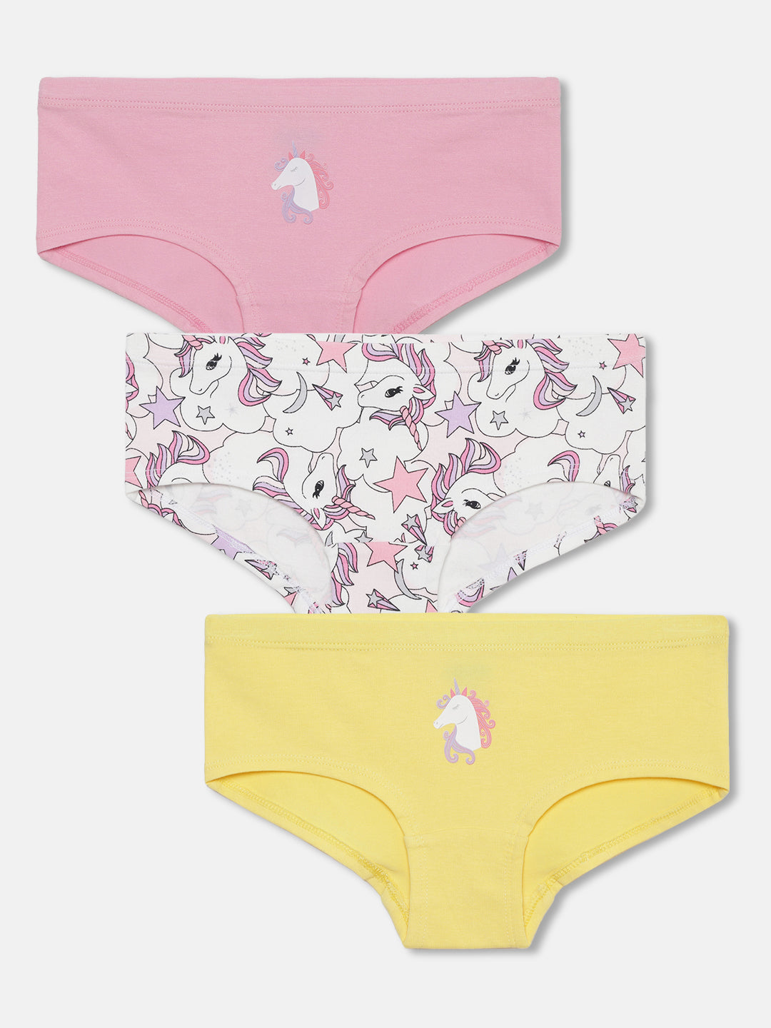 GIRLS HIPSTERS, PINK/YELLOW/WHITE