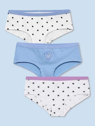 GIRLS HIPSTERS, WHITE/BLUE