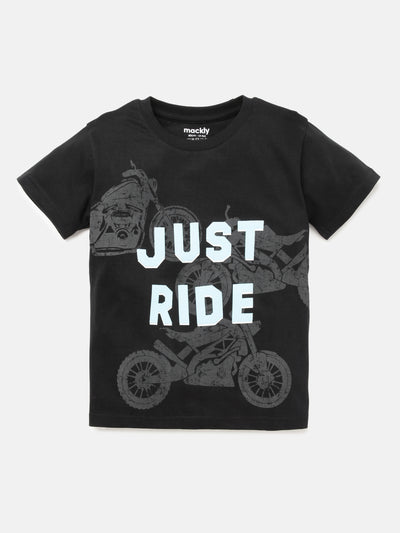 Just Ride Boys Printed Cotton T-Shirt