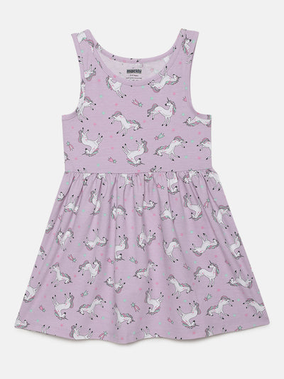 Girls Unicorn Printed Cotton dress