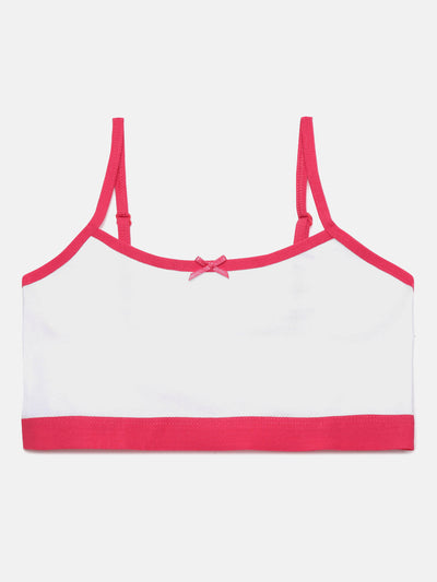 White Trainer Bra with Red Border
