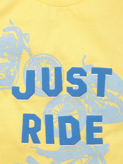 Just Ride Boys Printed Cotton T-Shirt