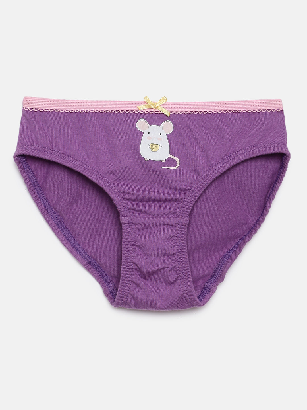 Violet cotton briefs for girls