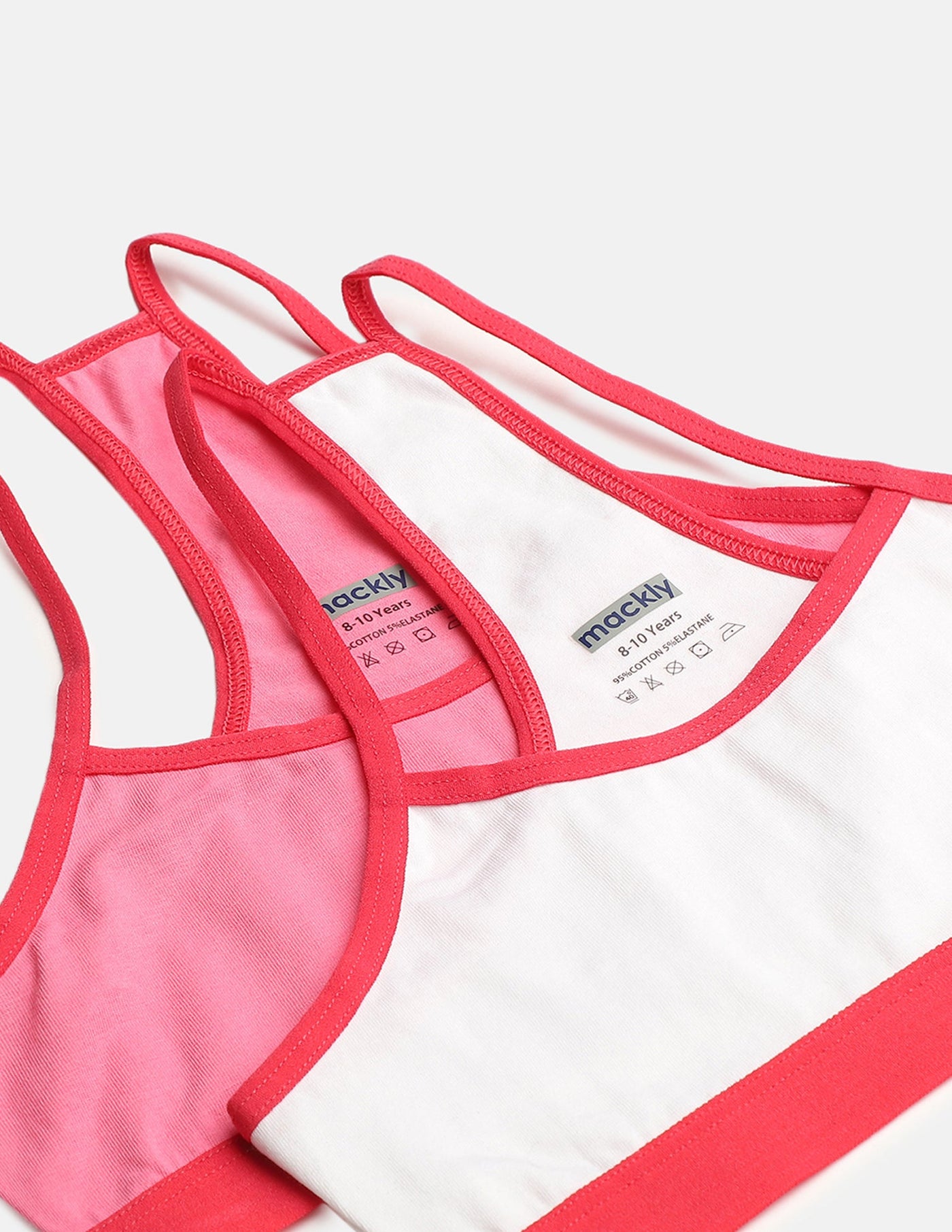 Racer Back Trainer Bra with Red Border - Pink/White
