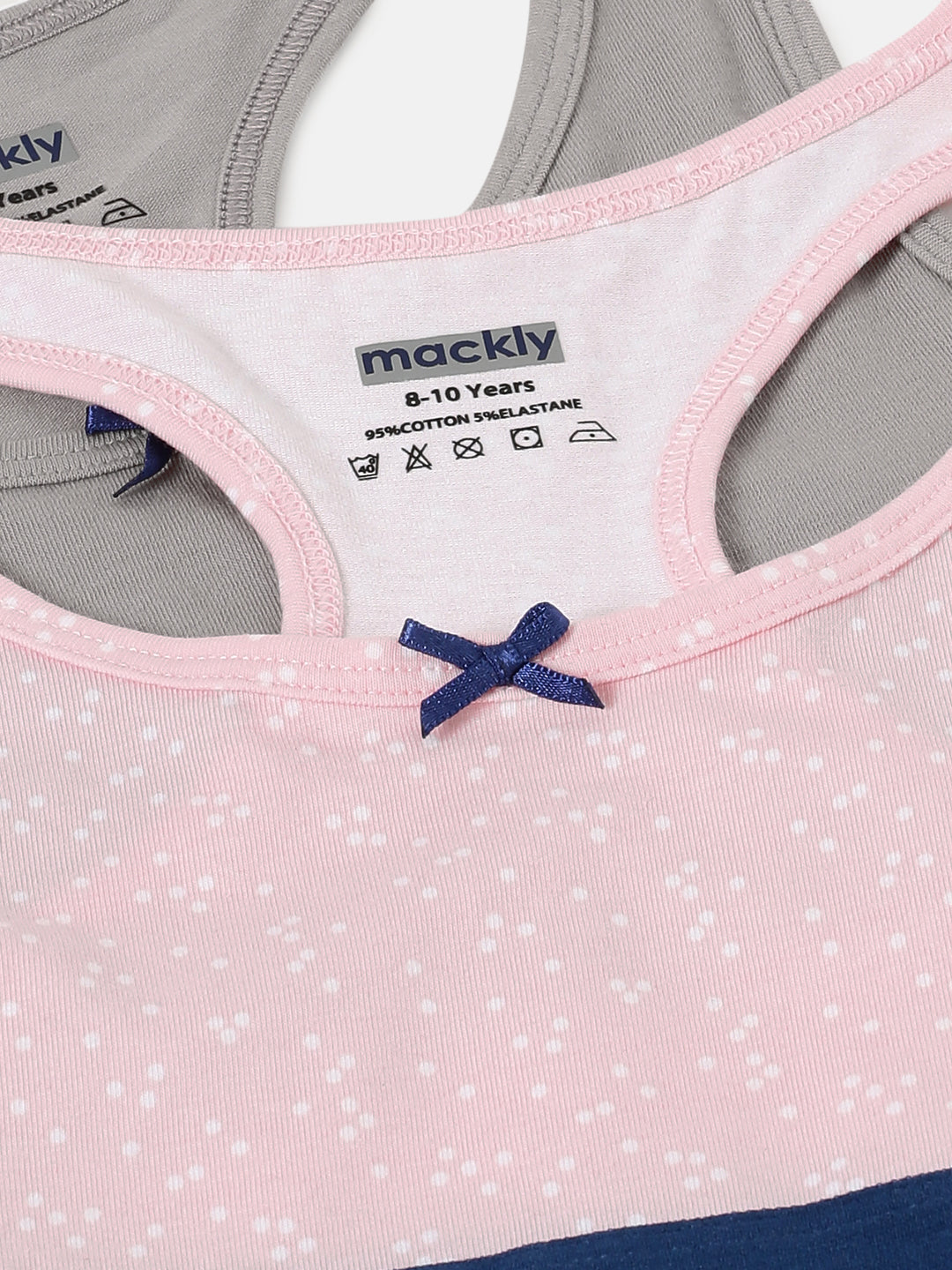 Racer Back Trainer Bra - Grey/Peech