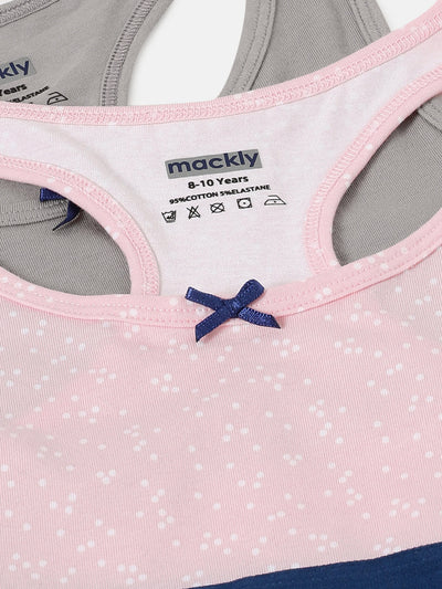 Racer Back Trainer Bra - Grey/Peech