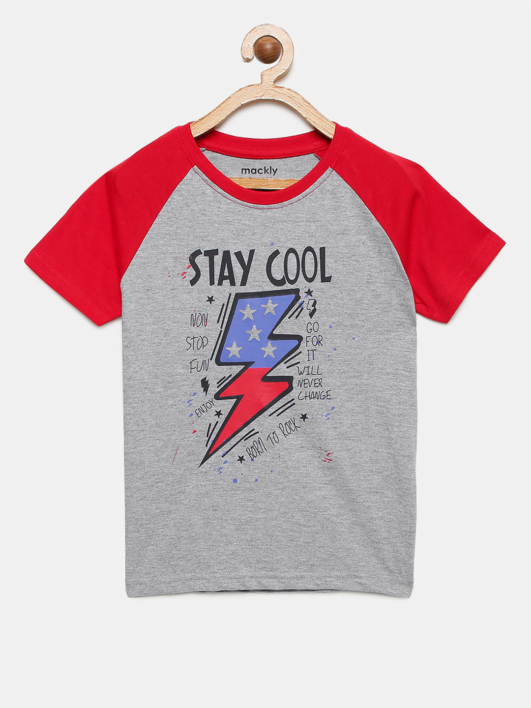 Boys Raglan Sleeve Printed Cotton T-Shirt