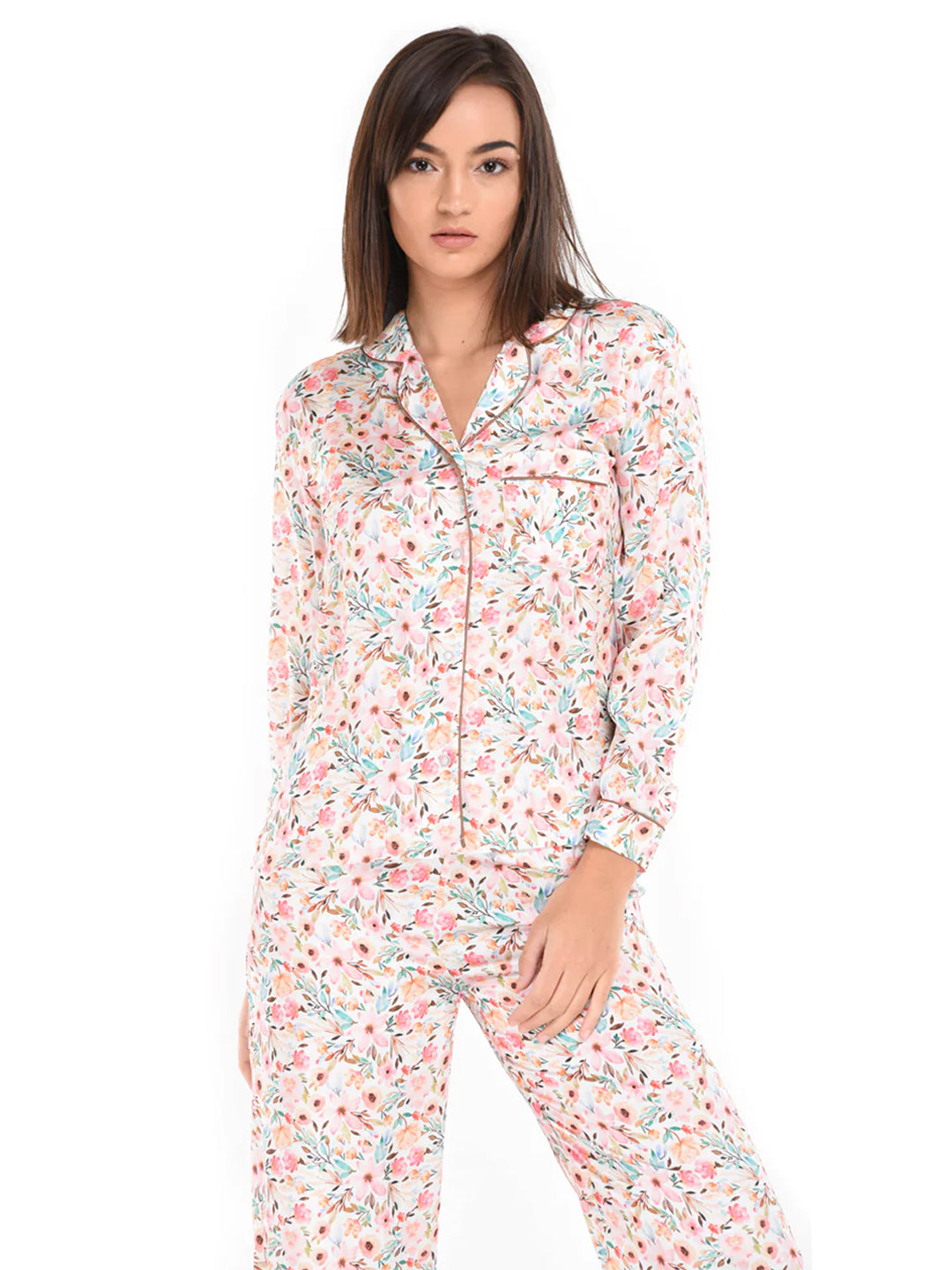 Pyjama Pant With Long Sleeves Floral AOP