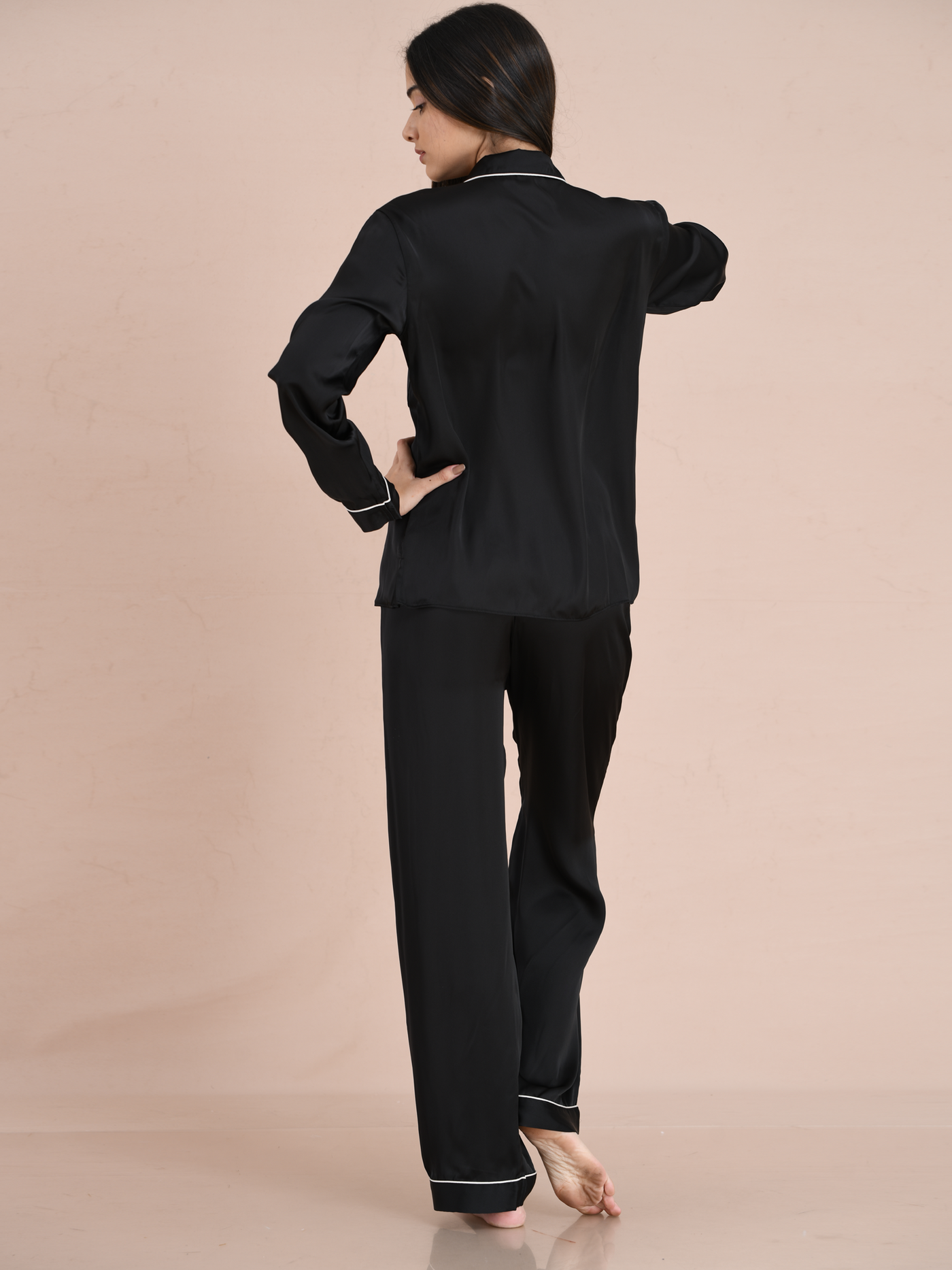 Pyjama Pant With Long Sleeves Black